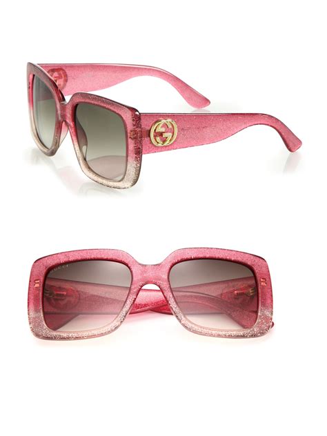 gucci glitter sunglasses pink|pink oversized Gucci sunglasses.